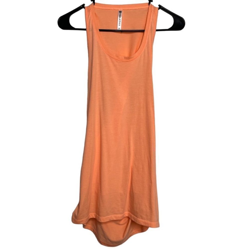 Fabletics Criss Cross Overlapping Athletic Tank Top Orange Size Medium